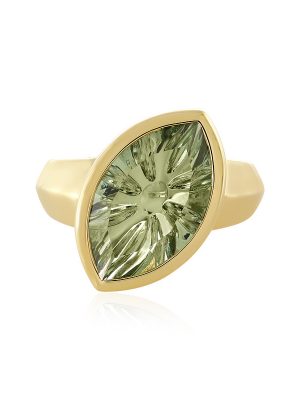 Grüner Amethyst-Silberring