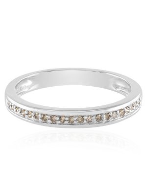 I2 Champagner-Diamant-Silberring