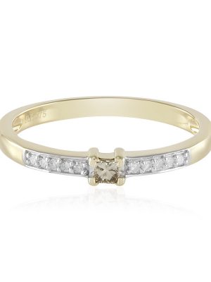 I2 Schokoladen-Diamant-Goldring