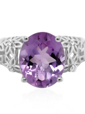 Lavendel-Amethyst-Silberring