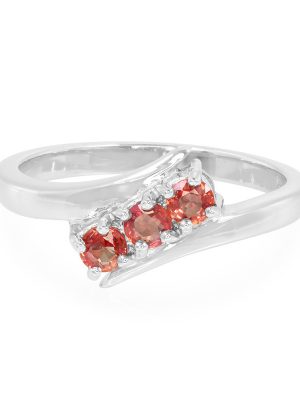 Oranger Saphir-Silberring