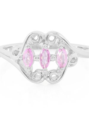 Pinkfarbener Ceylon-Saphir-Silberring