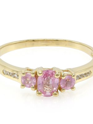 Pinkfarbener Ceylon-Saphir-Silberring