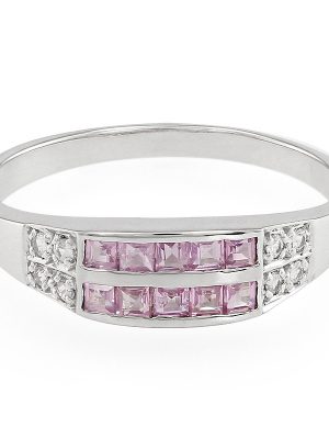 Pinkfarbener Ceylon-Saphir-Silberring