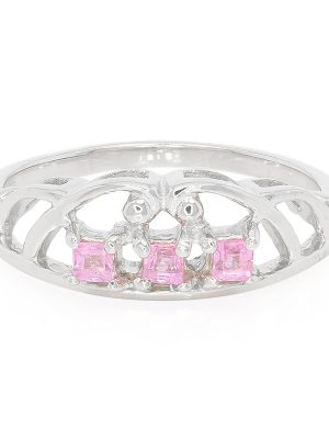 Pinkfarbener Ceylon-Saphir-Silberring