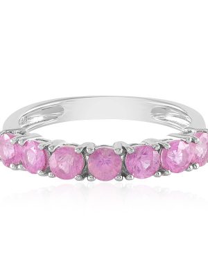 Pinkfarbener Madagaskar-Saphir-Silberring