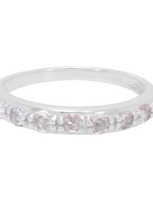 Pinkfarbener Saphir-Silberring