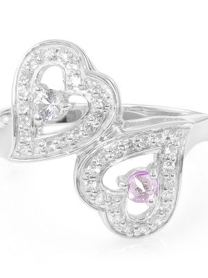 Pinkfarbener Saphir-Silberring