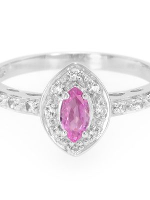 Pinkfarbener Saphir-Silberring