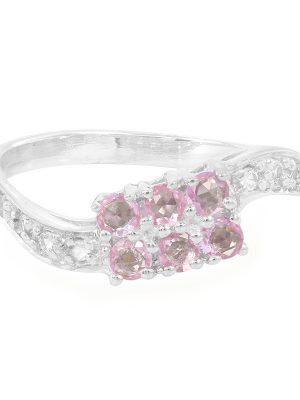 Pinkfarbener Saphir-Silberring