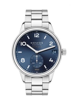Nomos Glashütte Herrenuhr Club Sport neomatik 42 Datum blau 782