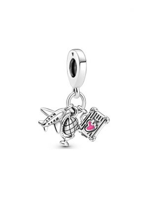 Pandora Charm Moments Flugzeug, Globus und Koffer 799435C01