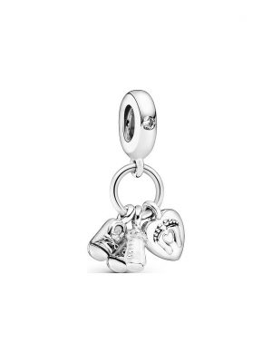 Pandora Charm Moments Nuckelflasche und Babyschuhe 798106CZ