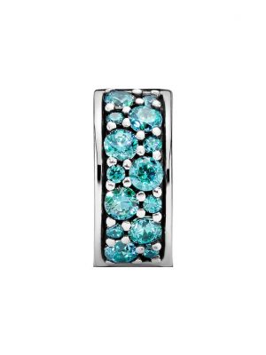 Pandora Charm Moments Petrolfarbener Pavé-Clip 791817MCZ