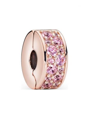 Pandora Charm Moments Rosafarbener Pavé Clip 781817PCZ