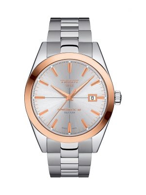 Tissot Herrenuhr Gentleman Powermatic 80 Silicium Solid 18K Goldlünette T9274074103100